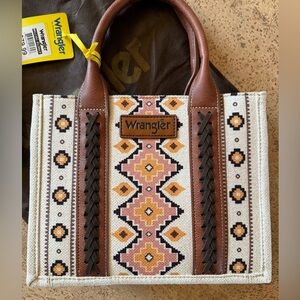 Wrangler Women's Southwestern Print Small Canvas Tote/Crossbody